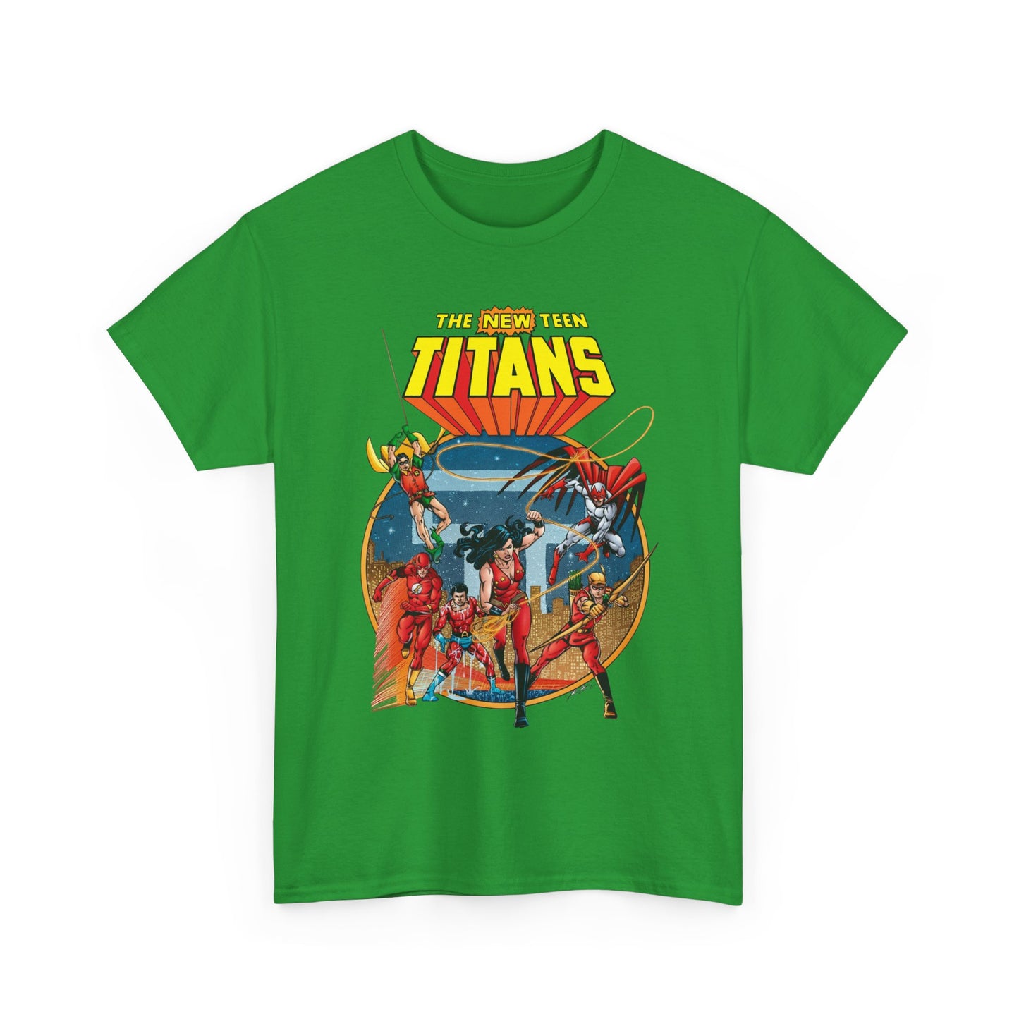 New Teen Titans T-Shirt - George Perez Art - Wonder Girl, Flash, Robin, Speedy, Aqualad, Hawk - DC Comics