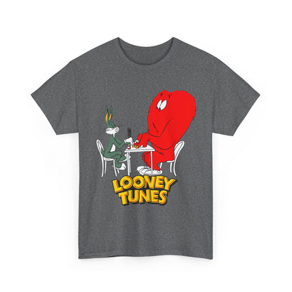 Bugs Bunny & Gossamer T-Shirt - Looney Tunes Cartoon - Popular Halloween Monster Getting a Manicure - Funny, Humorous Image