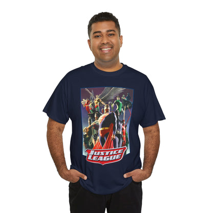 Justice League T-Shirt - Alex Ross Art - Superman, Wonder Woman, Black Canary, Hawkman, Flash, Aquaman, Atom - DC Comics