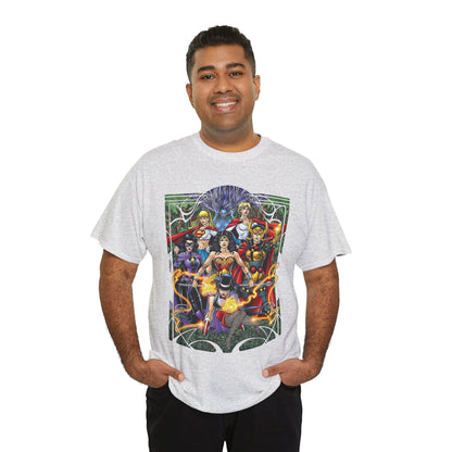 Justice League of Amazons T-Shirt - George Perez Art - Wonder Woman, Zatanna, Supergirl, Power Girl, Huntress, Big Barda - JLA - DC Comics