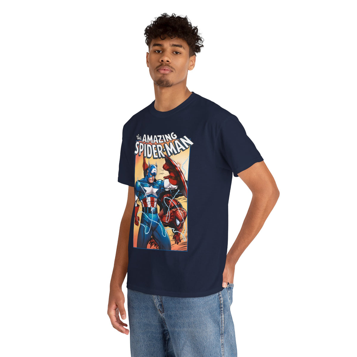 Amazing Spider-Man & Captain America T-Shirt - Todd McFarlane Art - Marvel Comics