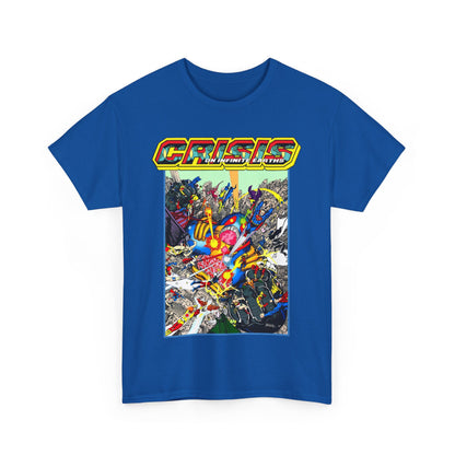 Crisis on Infinite Earths T-Shirt - George Perez Art - Superman, Firestorm, Captain Atom, Wonder Woman, Martian Manhunter Vs The Anti-Monitor - #12 Cover - DC Comics