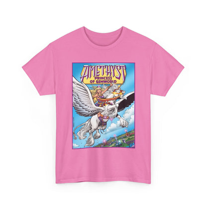 Amethyst Princess of Gemworld T-Shirt - George Perez Art - Riding Her Pegasus - DC Comics