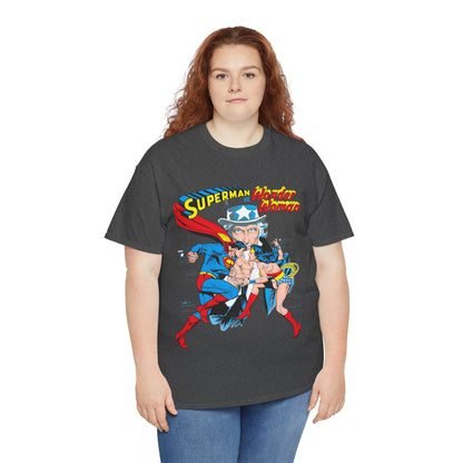 Superman Vs Wonder Woman T-Shirt - José Luis García-López Art - Popular 1970s Tabloid Story - DC Comics