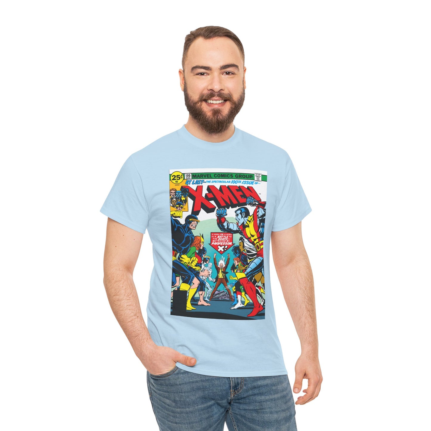 X-Men #100 T-Shirt - Dave Cockrum Art - Cyclops, Colossus, Wolverine, Storm, Jean Grey, Iceman - Marvel Comics