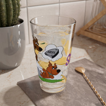 Scooby Doo & Scrappy Pint Glass, 16oz - Hanna-Barbera Cartoon Characters - Heel - Mystery, Inc
