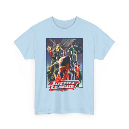 Justice League T-Shirt - Alex Ross Art - Superman, Wonder Woman, Black Canary, Hawkman, Flash, Aquaman, Atom - DC Comics