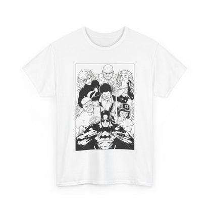 Batman & the Outsiders T-Shirt - Kevin Maguire Art - Black & White - Black Lightning, Metamorpho, Halo, Looker, Katana, Geo-Force - DC Comics