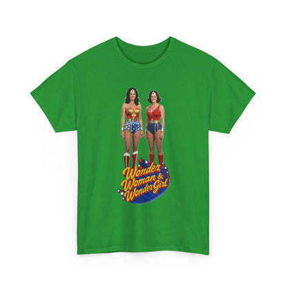 Wonder Woman & Wonder Girl T-Shirt - Lynda Carter Retro 1970s TV Show - DC Comics