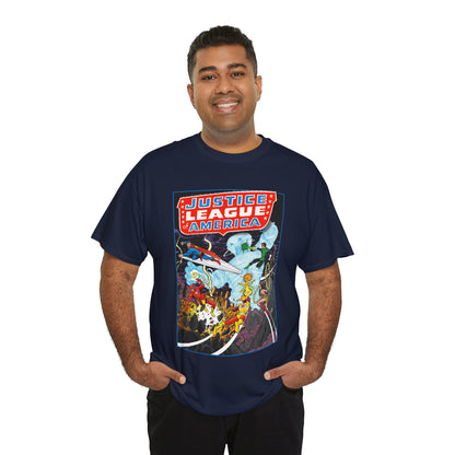 Justice League T-Shirt - George Perez Art - Tornado Tyrant - Superman, Firestorm, Flash, Wonder Woman, Green Lantern - DC Comics