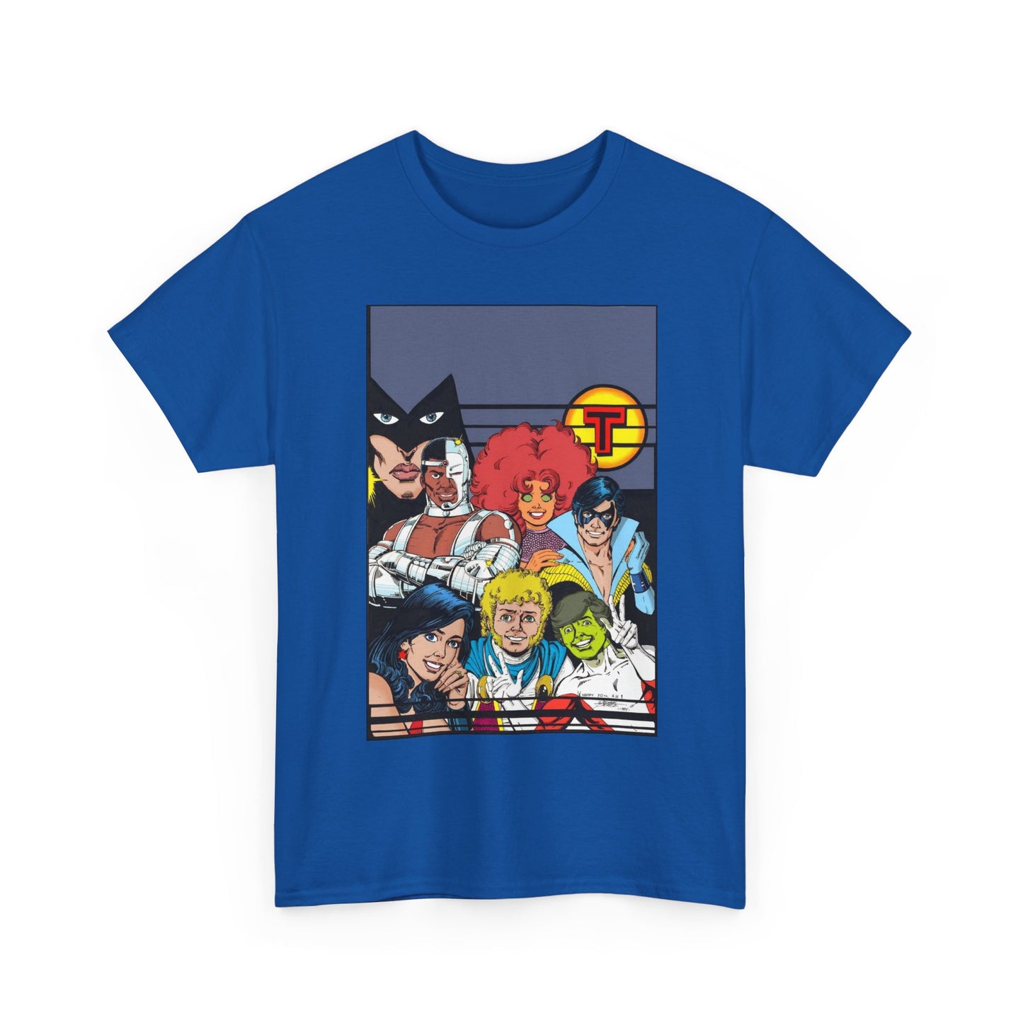 New Teen Titans T-Shirt - George Perez Painted Art - Nightwing, Wonder Girl, Raven, Jericho, Cyborg, Starfire, Changeling - DC Comics