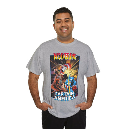 Wolverine Vs Captain America T-Shirt - Mike Zeck Classic Art - Marvel Comics