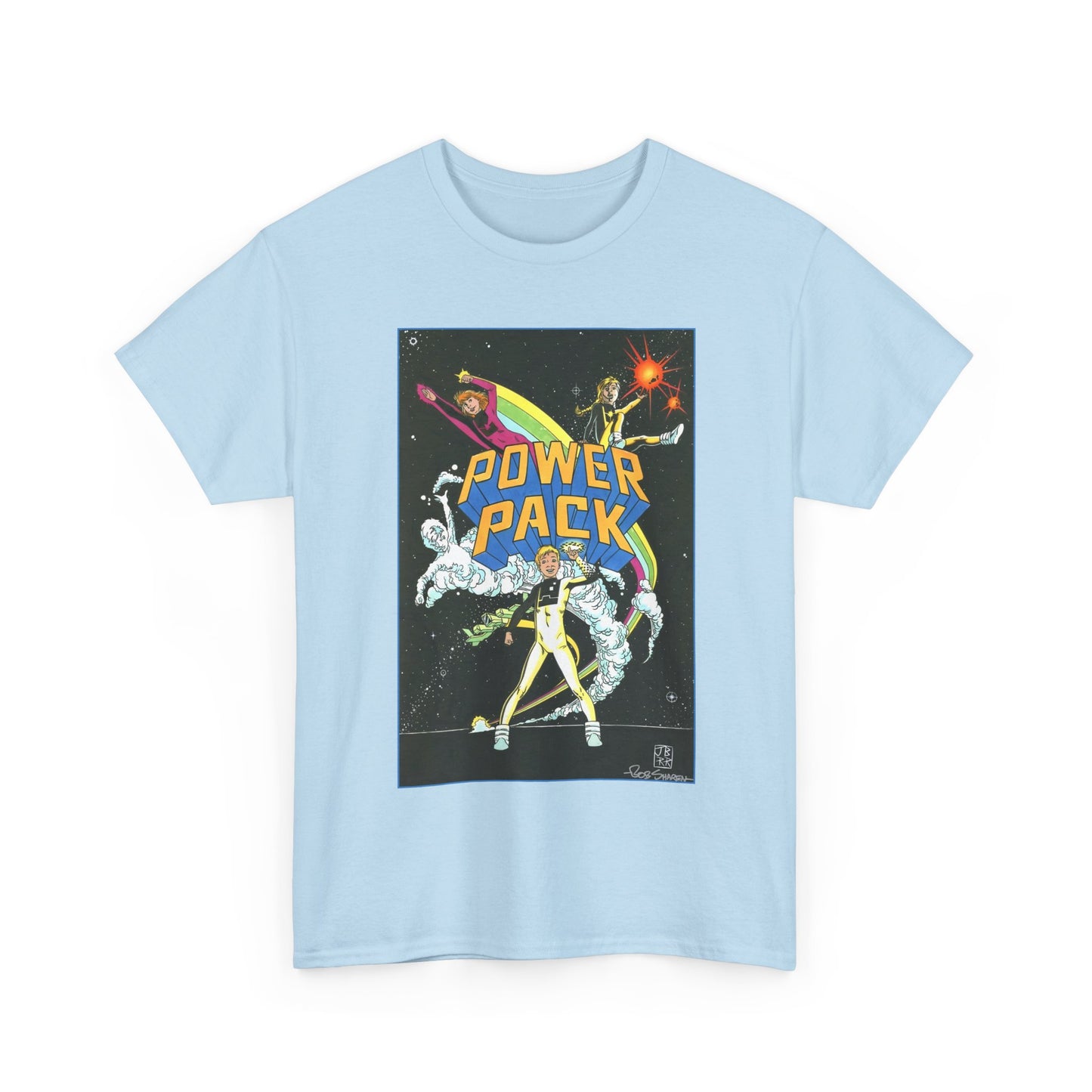 Power Pack T-Shirt - June Brigman, Roy Richardson, Bob Share Art - Ad Recreation - Marvel Comics