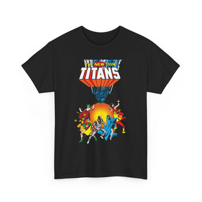 New Teen Titans T-Shirt - George Perez Art - Robin, Wonder Girl, Cyborg, Raven, Starfire, Kid Flash - #10 Cover Art - DC Comics