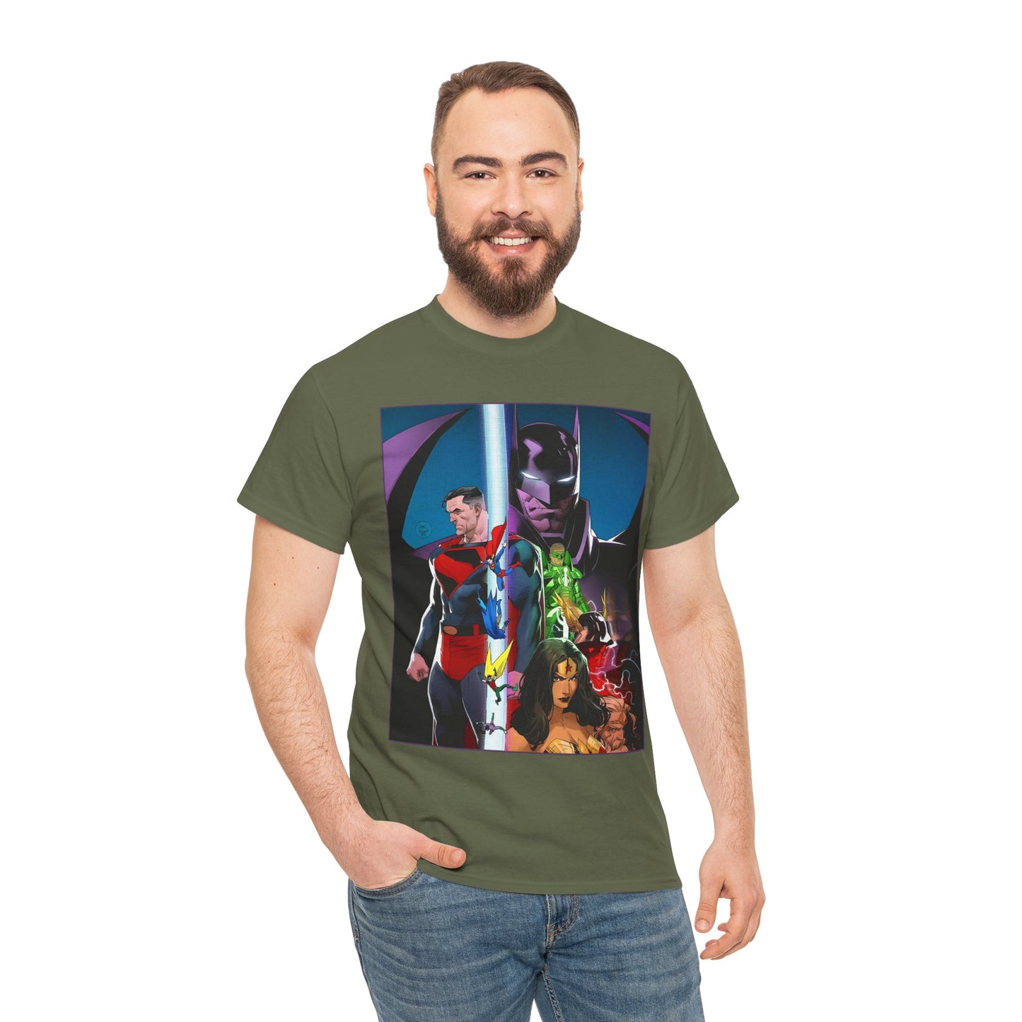 Kingdom Come T-Shirt - Dan Mora Art - Batman/Superman World's Finest Cover - Superman, Batman, Wonder Woman, Green Lantern, Robin, Flash - DC Comics