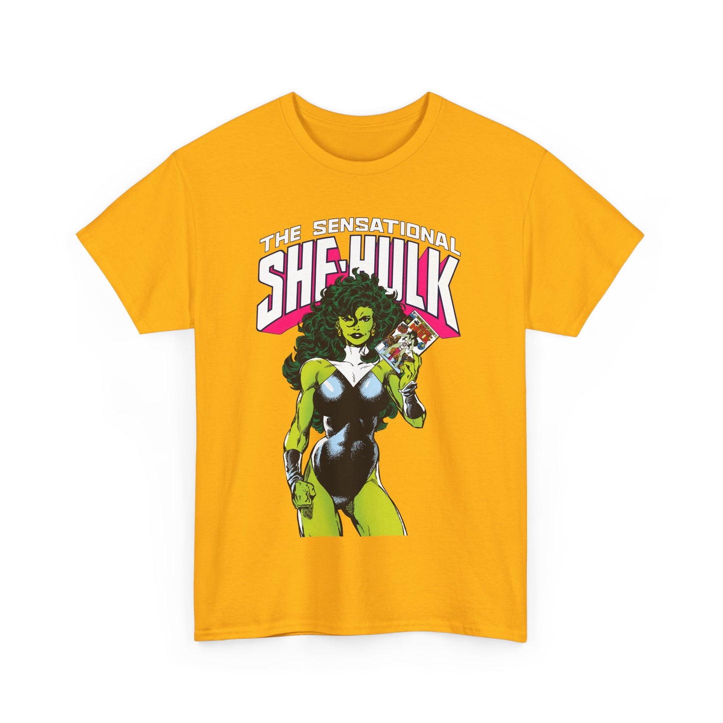 Sensational She-Hulk T-Shirt - Classic John Byrne Art - Jennifer Walters, Hulk's Cousin - Marvel Comics - Popular 1980s Series - "Rip Up Your X-Men!"