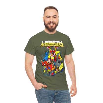 Legion of Super-Heroes T-Shirt - Mon-El, Colossal Kid, Wildfire, Dawnstar, Blok, Timber Wolf - LOSH - DC Comics
