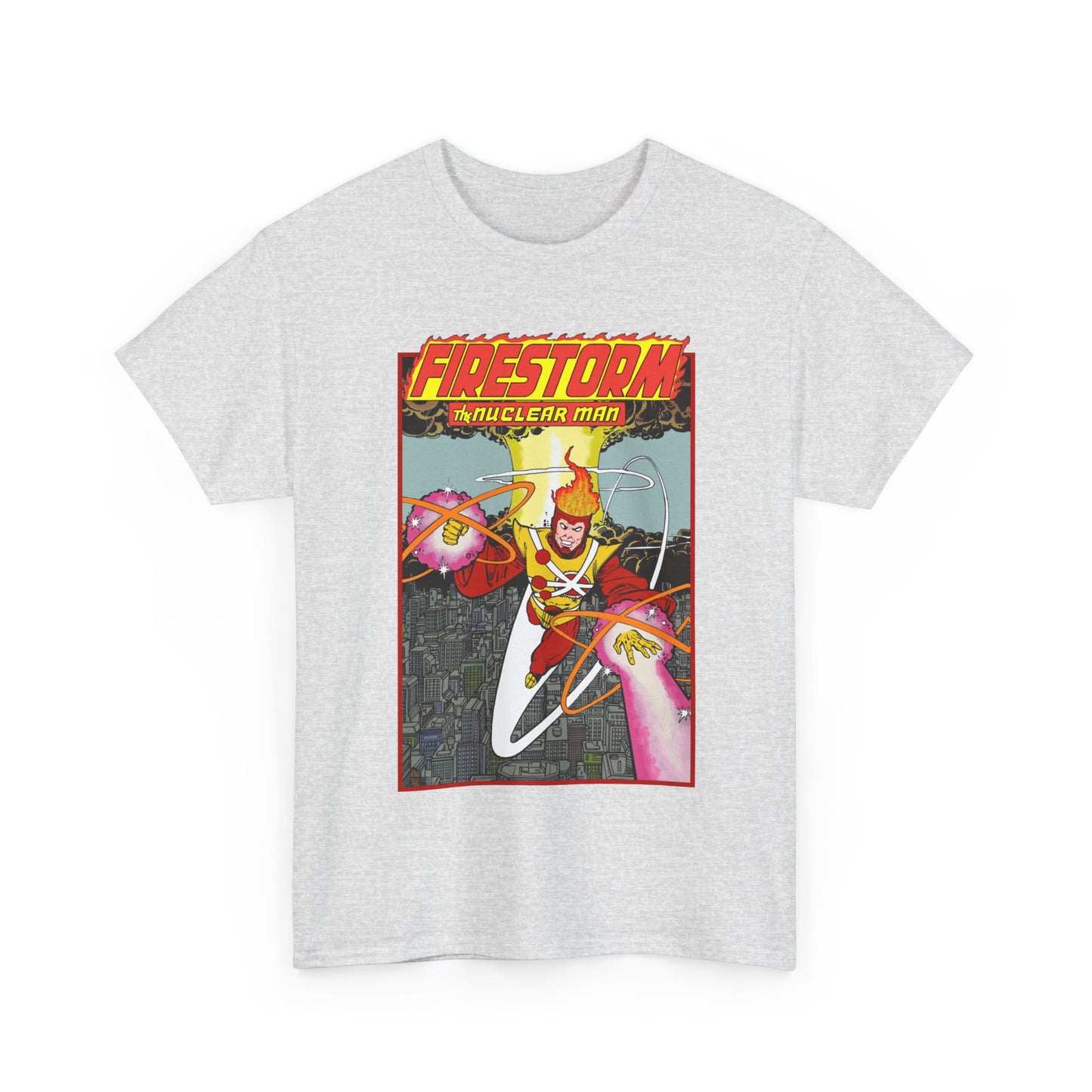 Firestorm the Nuclear Man T-Shirt - George Perez JLA Postcard Art 1980s - DC Comics - Justice League of America Member