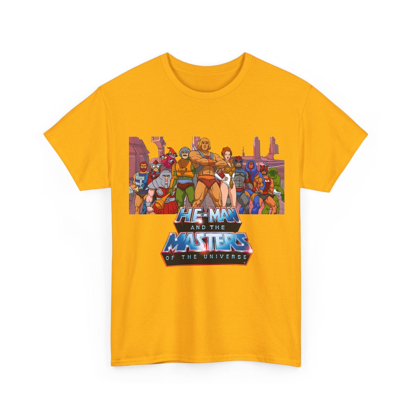 Masters of the Universe T-Shirt - He-Man, Man-At-Arms, Teela, Orko, Fisto, Moss Man, Ram Man - 1980s Filmation Art