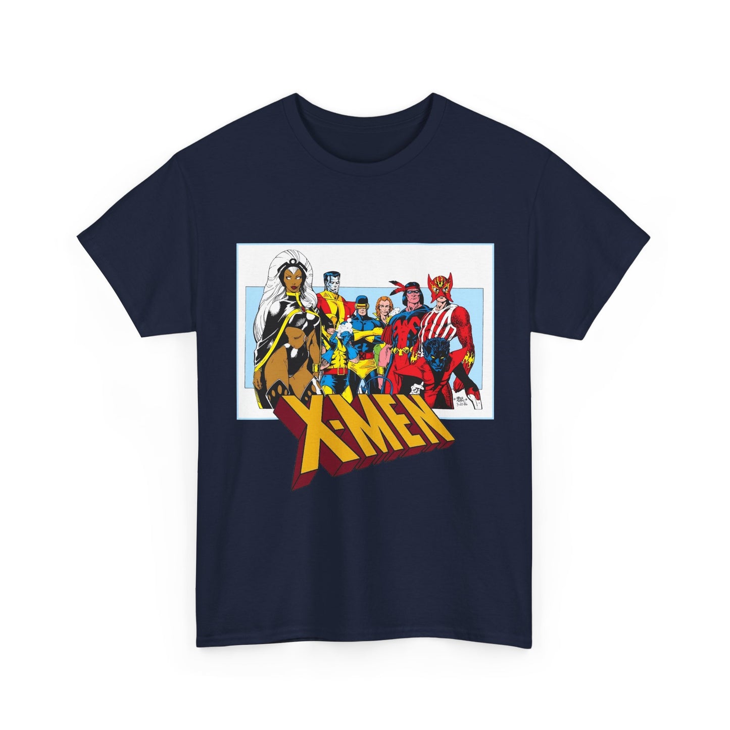 X-Men T-Shirt - Arthur Adams Art - Cyclops, Nightcrawler, Storm, Wolverine, Thunderbird, Sunfire, Banshee - Marvel Comics