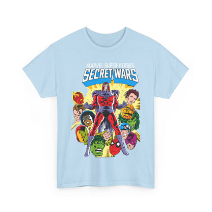 Marvel Super Heroes Secret Wars T-Shirt - Magneto, Captain America, Iron Man, She-Hulk, Hulk, Human Torch, Captain Marvel, Hawkeye - Marvel Comics