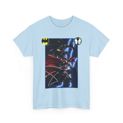 Batman & Spawn T-Shirt - Todd McFarlane Art - Gotham City, Frank Miller Story - DC Comics & Image Comics