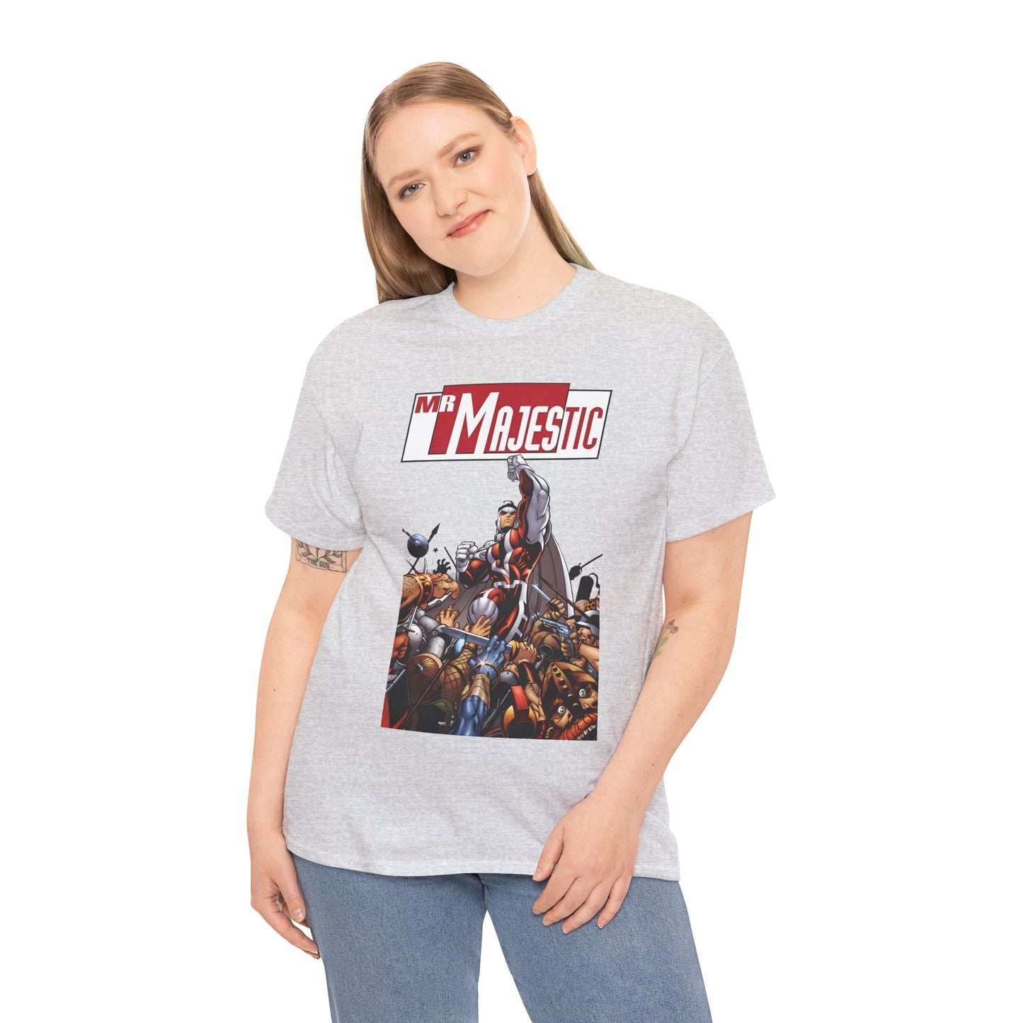 Mr. Majestic T-Shirt - Ed McGuiness Art - Flying Above His Attackers - DC/Wildstorm Comics