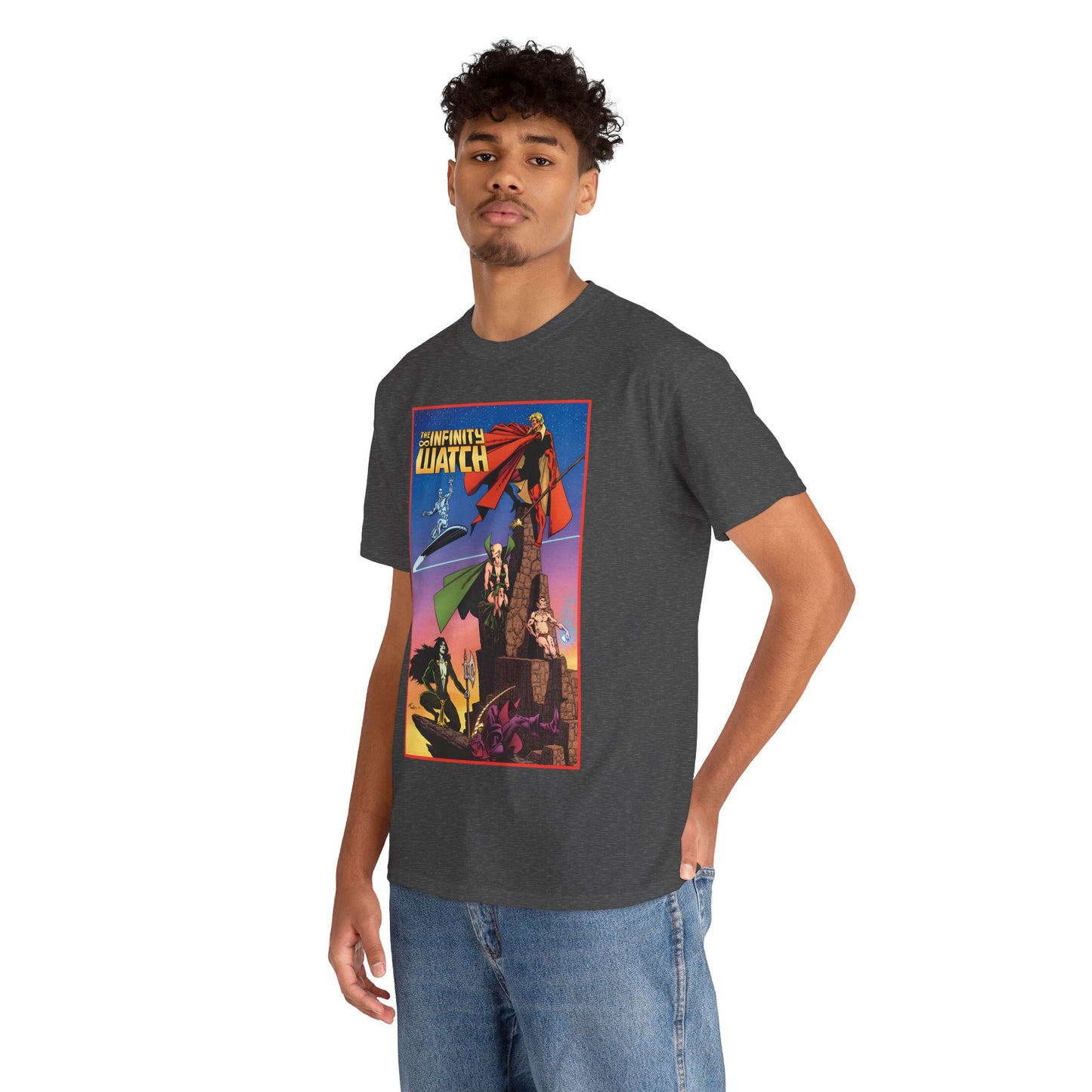 Infinity Watch T-Shirt - Jim Starlin Art - Adam Warlock, Silver Surfer, Moondragon, Pip the Troll - Marvel Comics