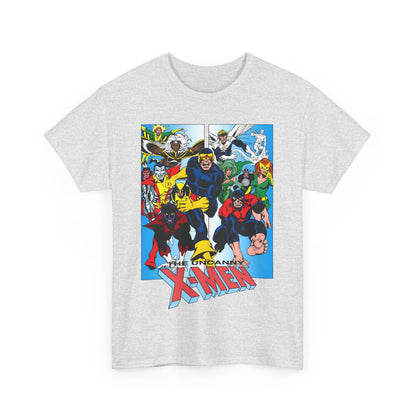 Uncanny X-Men T-Shirt - Classic Dave Cockrum Art - Popular Marvel Comics Series - Wolverine, Storm, Cyclops, Nightcrawler, Jean Grey, Iceman, Banshee, Beast