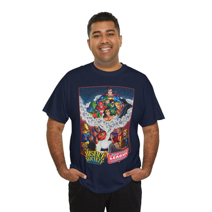 Justice Society & Justice League T-Shirt - George Perez Art - Golden & Silver Age - DC Comics