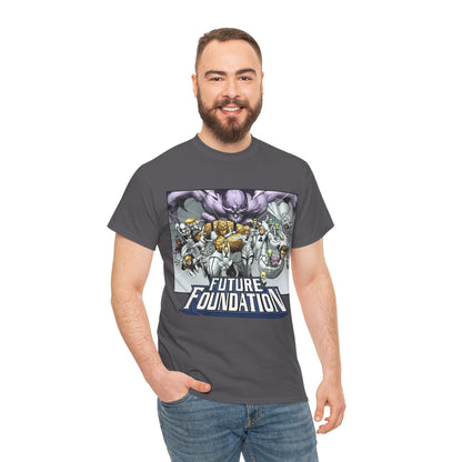Future Foundation T-Shirt - Marko Djurdjevic Art - Spider-Man, Mr. Fantastic, Invisible Woman, The Thing, Dr. Doom, Bentley 23, Dragon Man, the Moloids - Marvel Comics