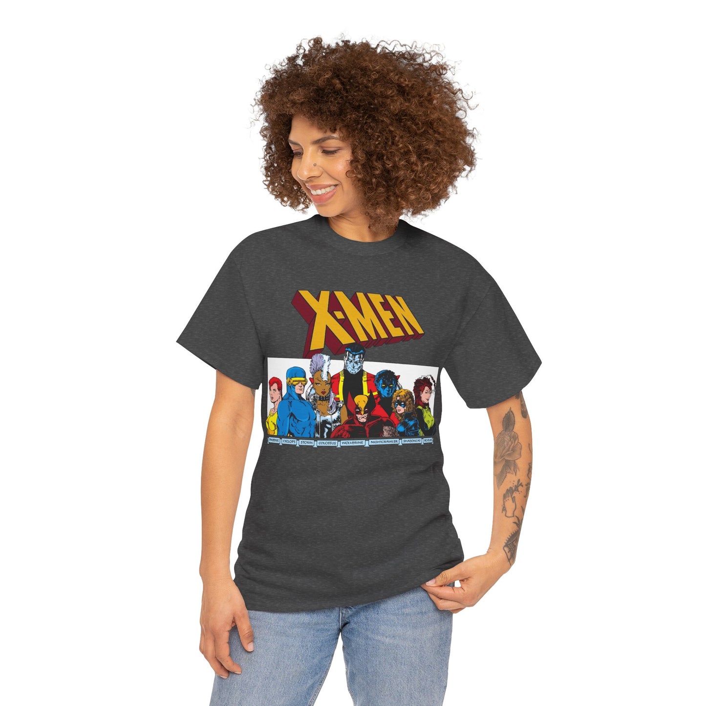 X-Men T-Shirt - Arthur Adams Art - Cyclops, Nightcrawler, Storm, Wolverine, Shadowcat, Phoenix (Rachel Summers), Colossus, Rogue - Marvel Comics