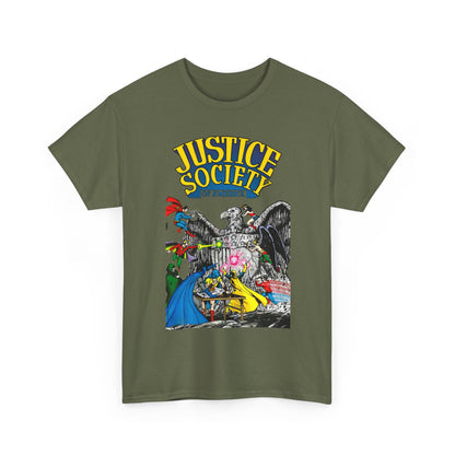 Justice Society T-Shirt - George Perez Art - Dr Fate, Atom, Spectre, Wonder Woman, Flash, Batman, Superman, Hawkman - JSA - DC Comics