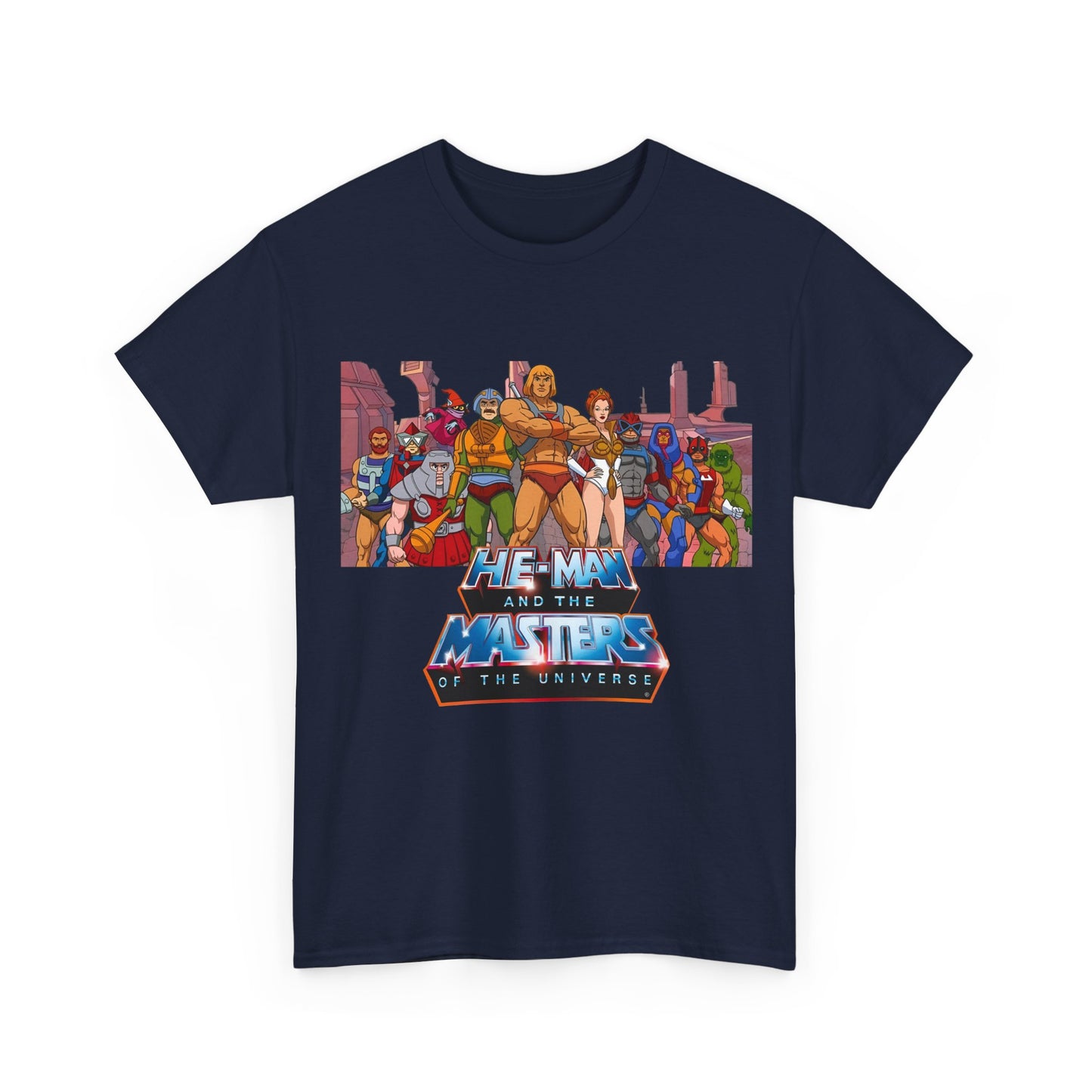 Masters of the Universe T-Shirt - He-Man, Man-At-Arms, Teela, Orko, Fisto, Moss Man, Ram Man - 1980s Filmation Art