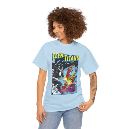 Teen Titans T-Shirt - Bronze Age DC Comics - Dr Light, Wonder Girl, Robin, Mal, Guardian, Speedy - Ernie Chan Cover Art from Issue #44