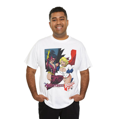 Huntress & Power Girl T-Shirt - Ed Benes Art - Justice Society, JSA, Earth 2 - DC Comics Bronze Age, Pre-Crisis Heroes