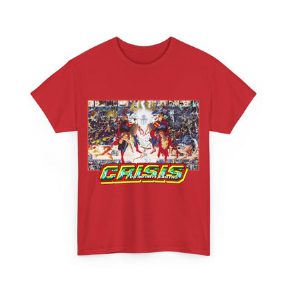 Crisis on Infinite Earths T-Shirt - Alex Ross & George Perez Art - Superman, Wonder Woman, Supergirl, Flash, Monitor, Anti-Monitor - DC Comics
