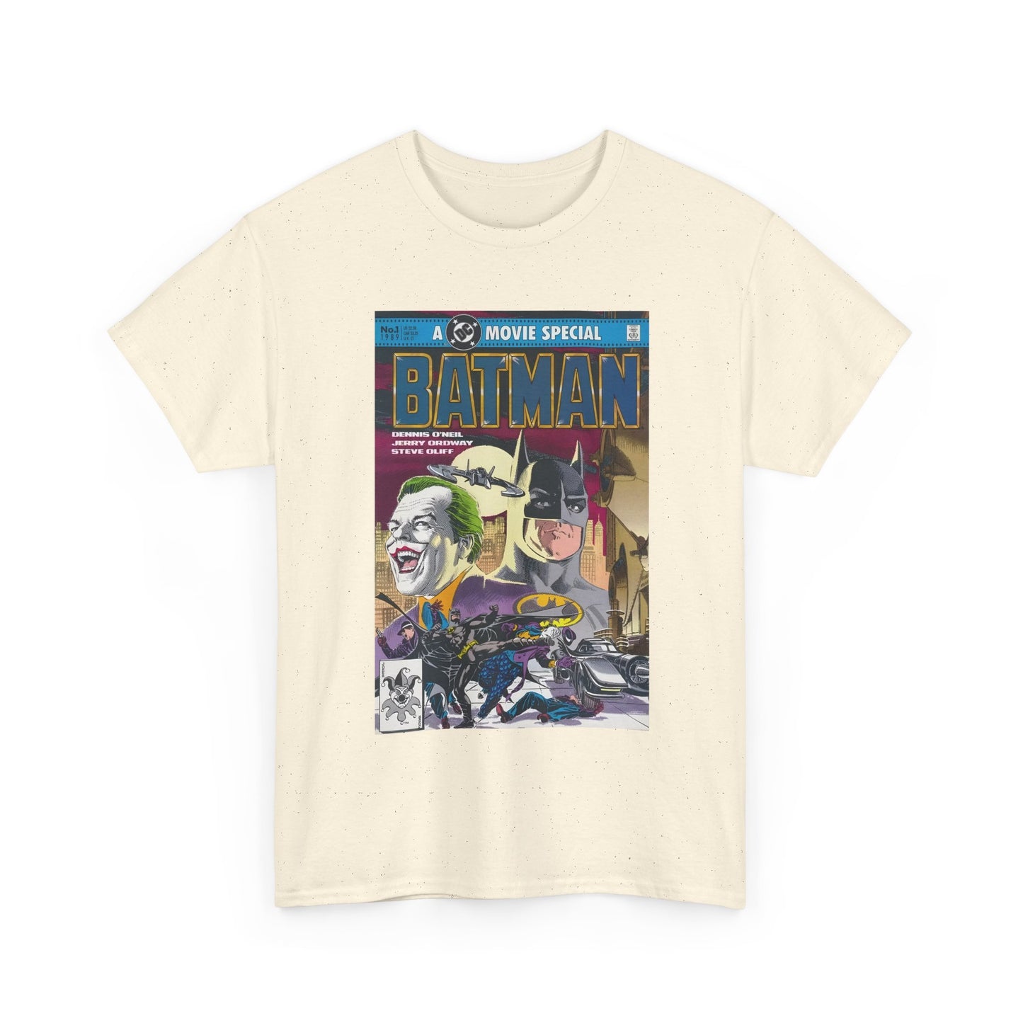 Batman Movie T-Shirt - Jerry Ordway Art - Bruce Wayne & Joker - Gotham City - DC Comics