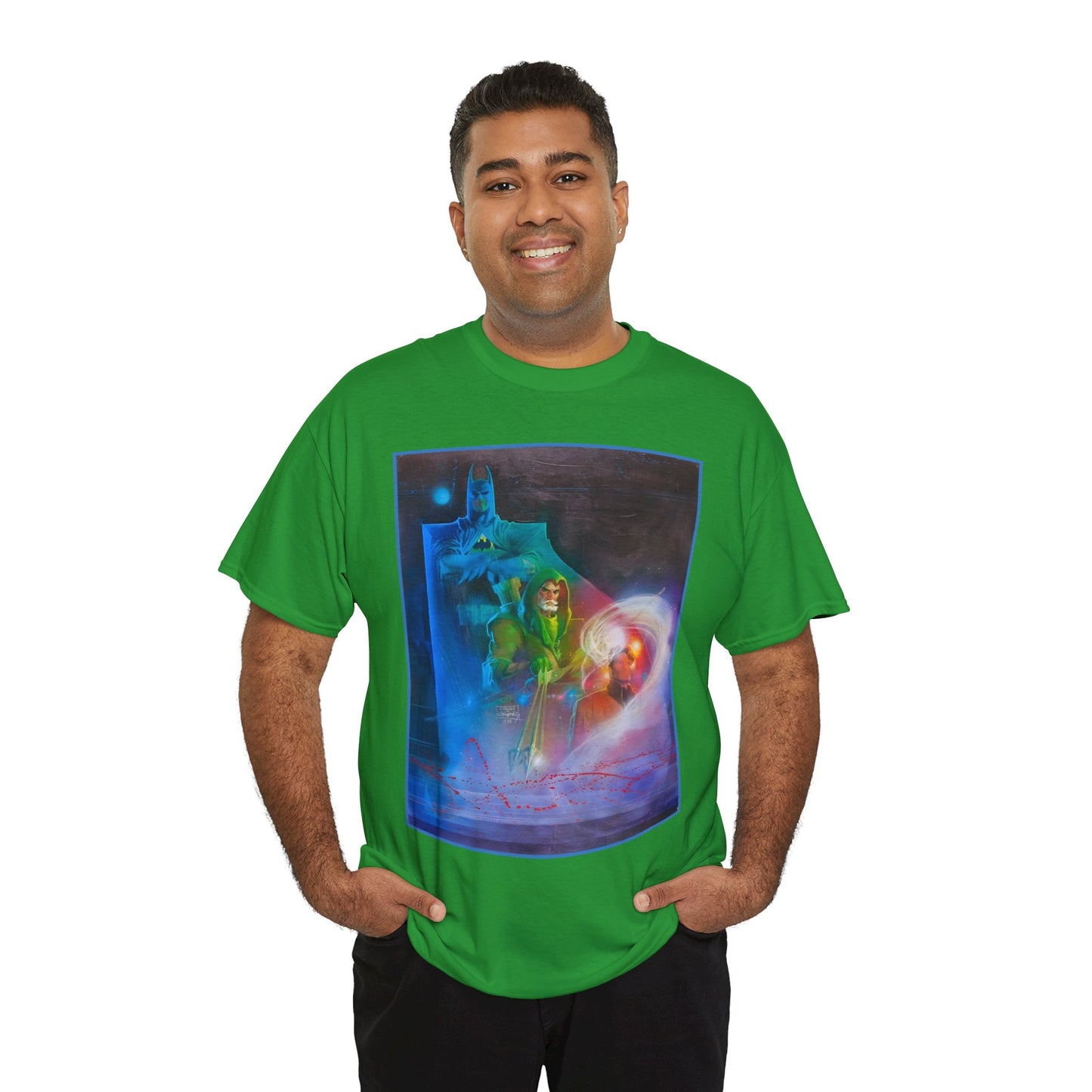 Batman, Green Arrow, Question T-Shirt - Denys Cowan & Bill Sienkiewicz Art - DC Comics - Gotham City