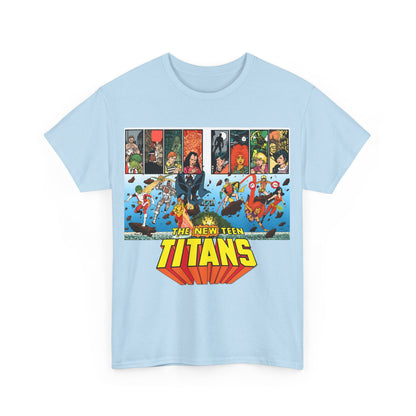 New Teen Titans T-Shirt - George Perez Art - Robin, Wonder Girl, Cyborg, Raven, Starfire, Kid Flash - DC Comics