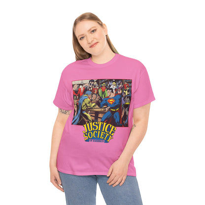 Justice Society of America T-Shirt - Superman, Wonder Woman, Atom, Starman, Huntress, Power Girl, Green Lantern, Batman, Plastic Man, Flash - JSA - DC Comics