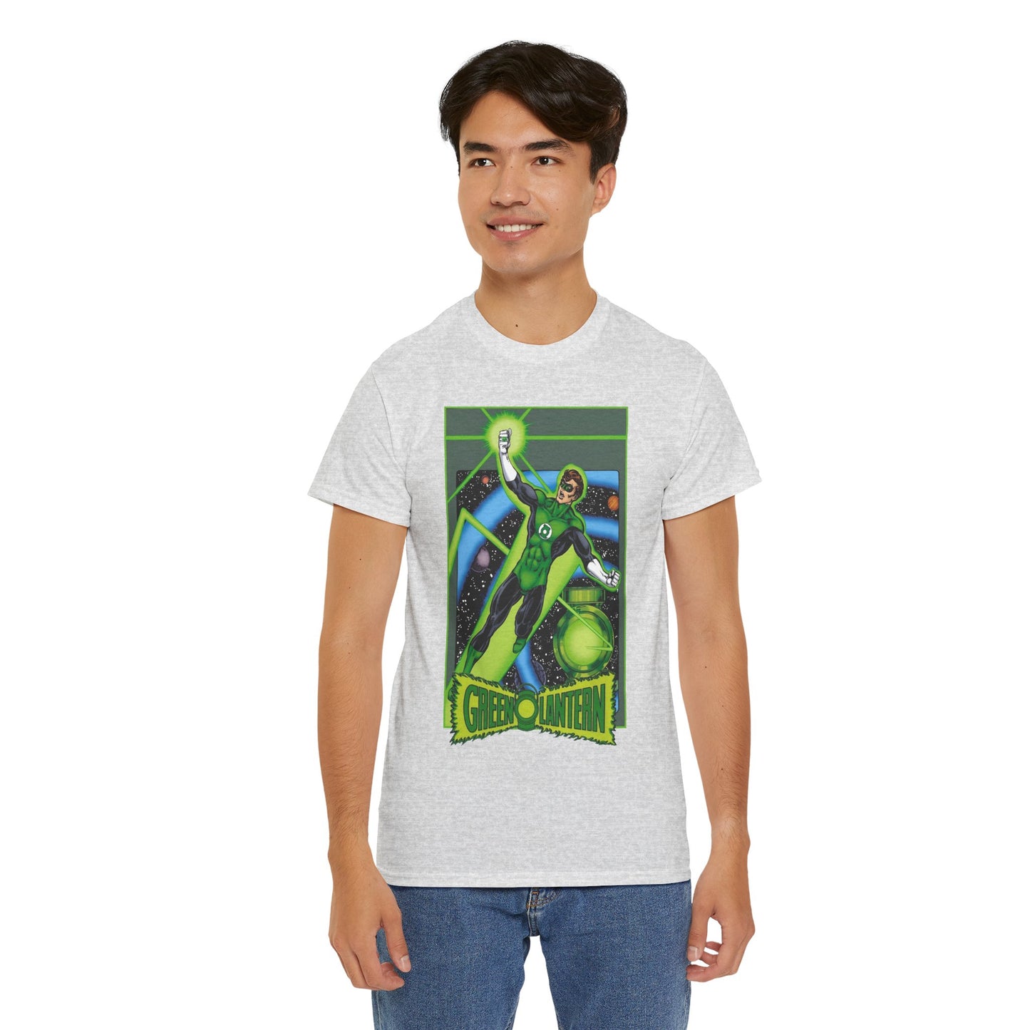 Green Lantern T-Shirt - George Perez JLA Postcard Art - DC Comics - Hal Jordan - Sector 2814 - Justice League Member