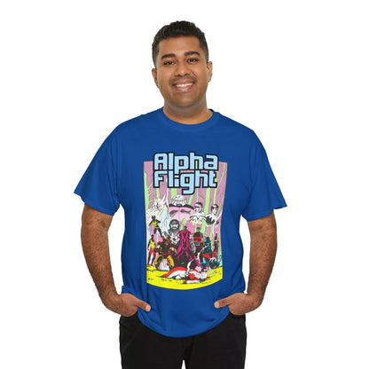 Alpha Flight T-Shirt - Mike Mignola Art - Northstar, Aurora, Snowbird, Shaman, Puck - X-Men: Magneto, Colossus, Shadowcat, Storm - Marvel Comics
