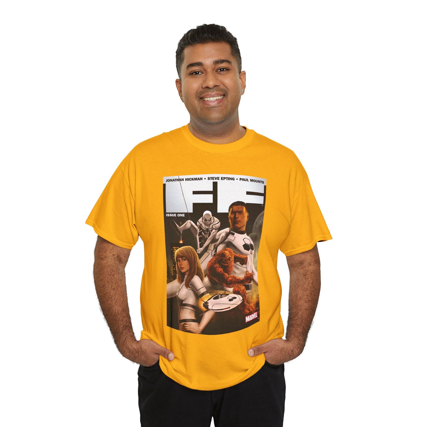 FF #1 T-Shirt - Steve Epting Art - Fantastic Four/Future Foundation - Spider-Man, Mr. Fantastic, Invisible Woman, The Thing - Marvel Comics