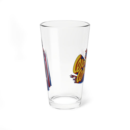 Wonder Woman Pint Glass, 16oz - Lynda Carter - Diana Prince of Paradise Island - 1970s Superhero TV - DC Comics