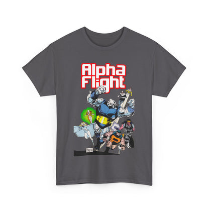 Alpha Flight T-Shirt - Mike Mignola Art - Shaman, Snowbird, Northstar, Aurora, Box, Vindicator, Puck - Canada's Super-Team - Marvel Comics