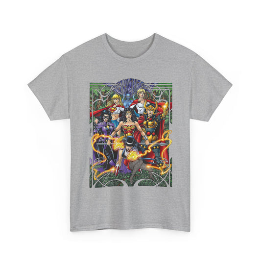Justice League of Amazons T-Shirt - George Perez Art - Wonder Woman, Zatanna, Supergirl, Power Girl, Huntress, Big Barda - JLA - DC Comics