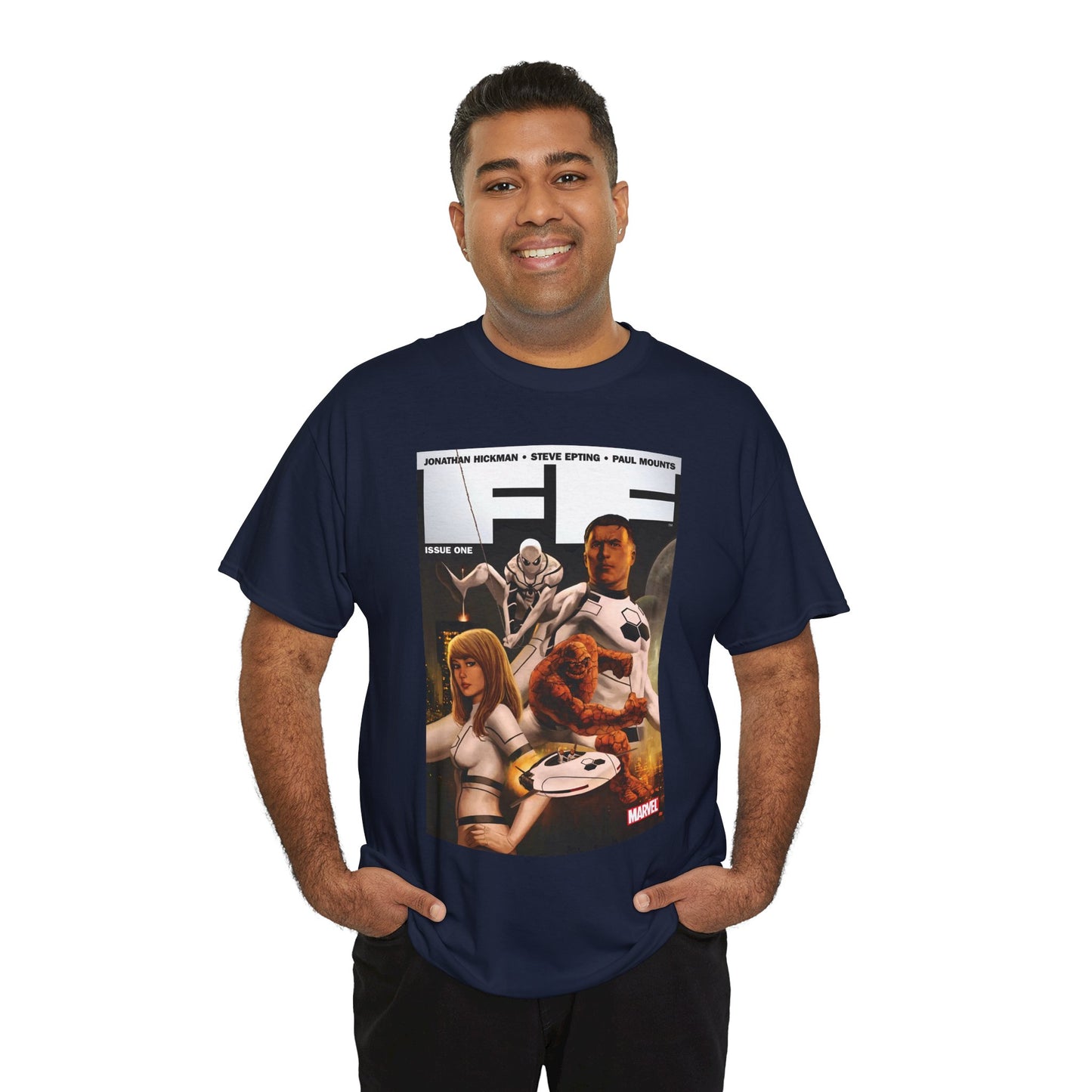 FF #1 T-Shirt - Steve Epting Art - Fantastic Four/Future Foundation - Spider-Man, Mr. Fantastic, Invisible Woman, The Thing - Marvel Comics
