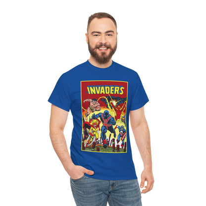 Invaders T-Shirt - Captain America, Human Torch, Namor, Spitfire - World War II Soldiers - Golden Age Heroes - Marvel Comics