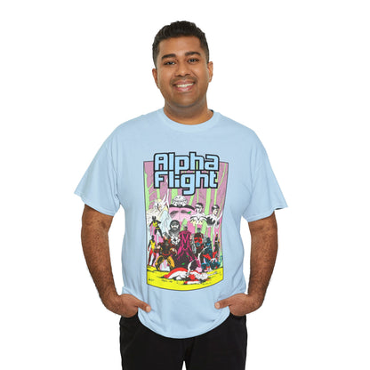 Alpha Flight T-Shirt - Mike Mignola Art - Northstar, Aurora, Snowbird, Shaman, Puck - X-Men: Magneto, Colossus, Shadowcat, Storm - Marvel Comics